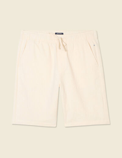 Bermuda droit à coulisse ecru homme