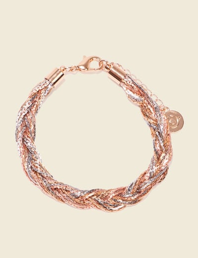 Bracelet chaîne tressé couleur or femme