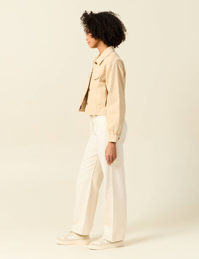Blouson boutonné beige femme