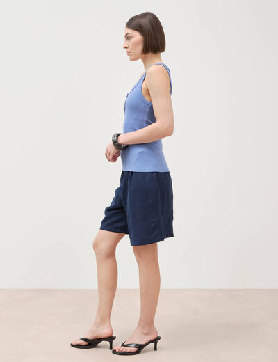 D&eacute;bardeur sans manches bleu lavande femme