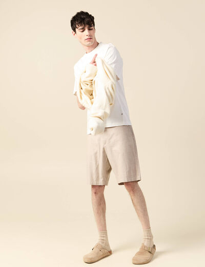 Bermuda droit beige homme