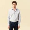 Chemise en coton manches longues gris fonc&eacute; homme