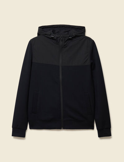 Sweat zipp&eacute; &agrave; capuche vert fonc&eacute; homme