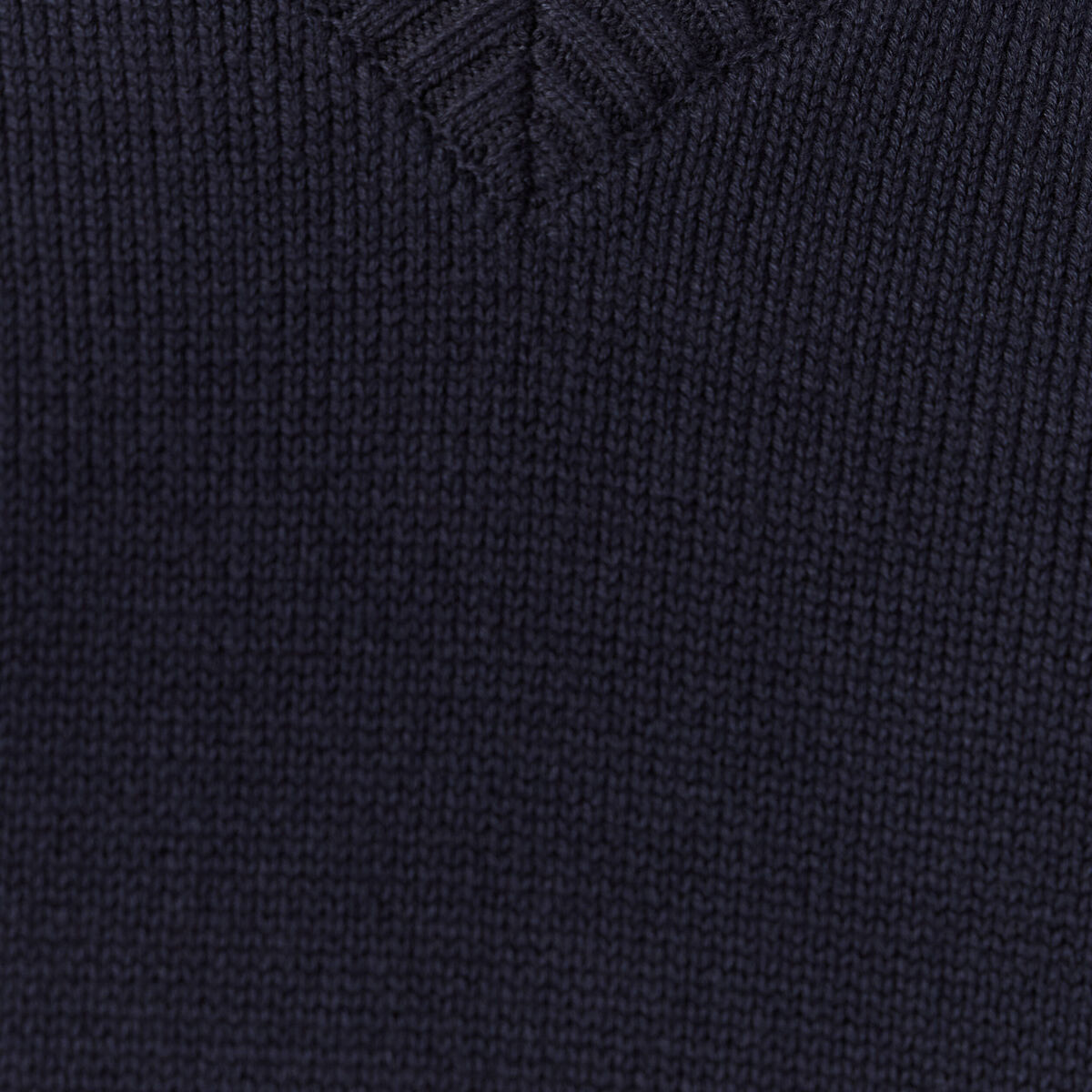 Pull fin col v manches longues bleu marine homme