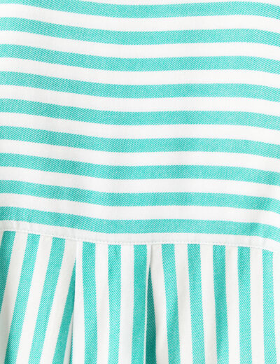 Chemise manches 3/4 vert turquoise femme