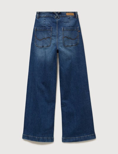 Jeans large taille haute denim stone femme
