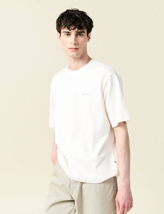 T-shirt oversize en coton ecru homme