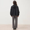 Parka oversize d&eacute;perlante &agrave; capuche noir femme