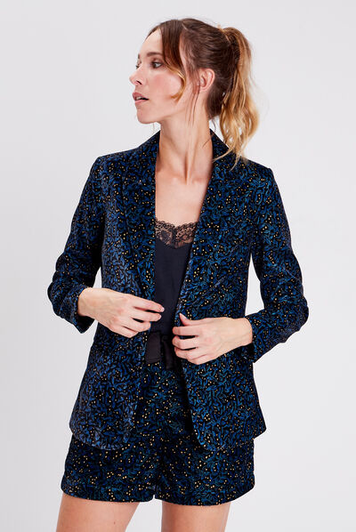 Veste esprit blazer droite noir femme