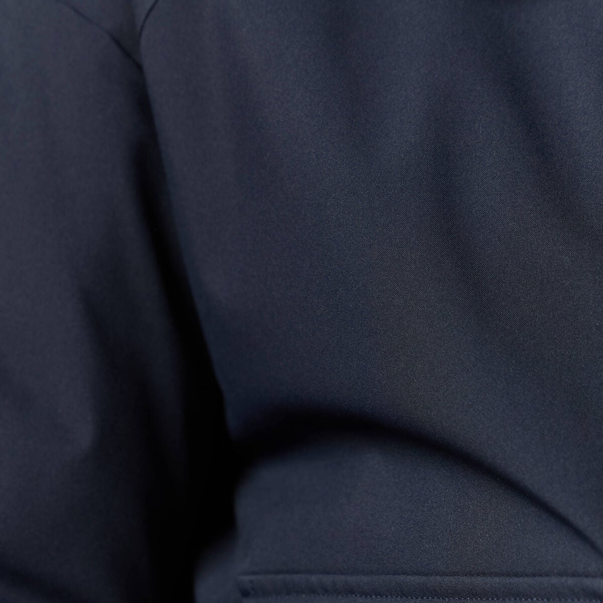Manteau droit court col classique bleu fonc&eacute; femme