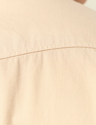 Chemise manches longues beige homme
