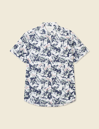 Chemise manches courtes blanc homme