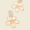 Boucles d'oreilles pendantes ecru femme