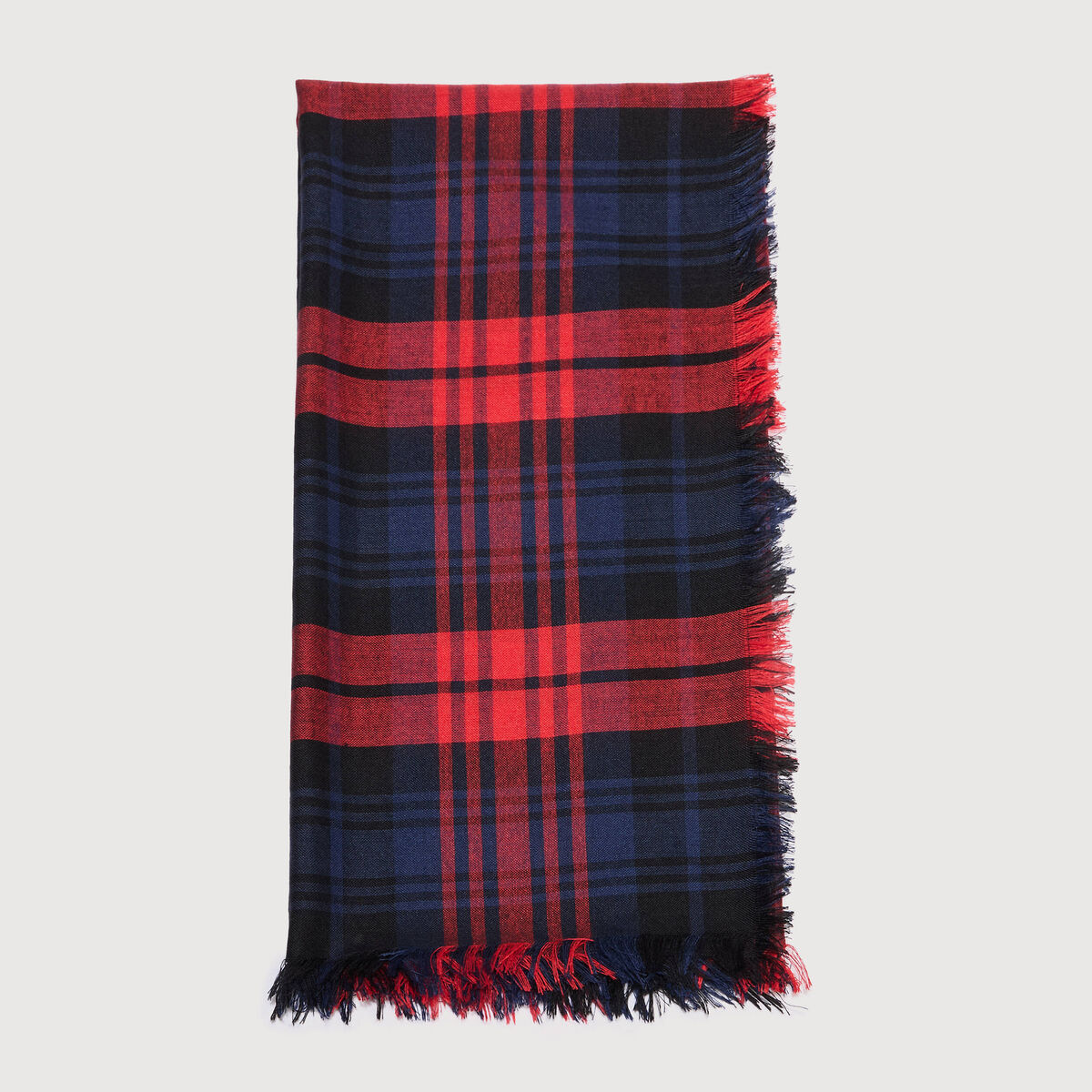 Foulard &agrave; carreaux rouge femme