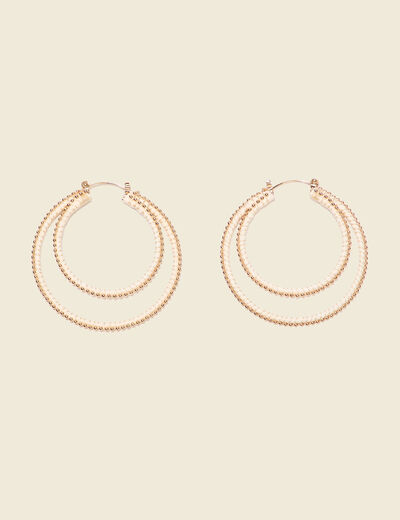 Boucles d'oreilles créoles ecru femme