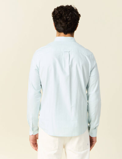Chemise manches longues bleu gris homme