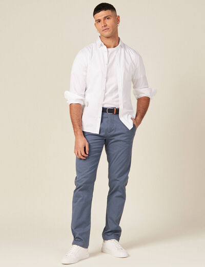 Pantalon chino straight bleu gris homme