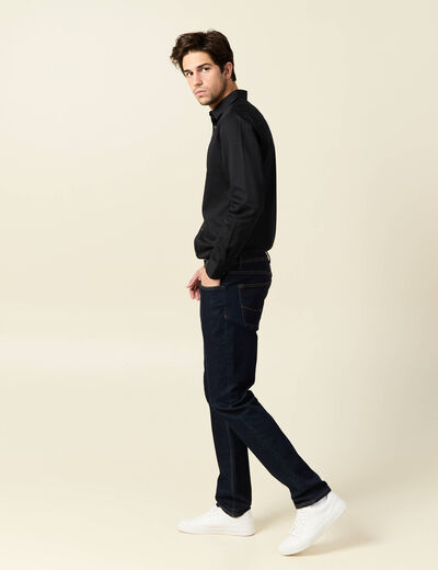 Chemise manches longues noir homme