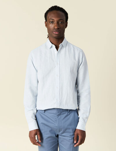 Chemise manches longues bleu ciel homme