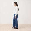 Pull col rond manches longues ecru femme
