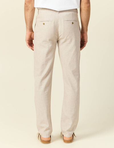 Pantalon chino droit beige homme