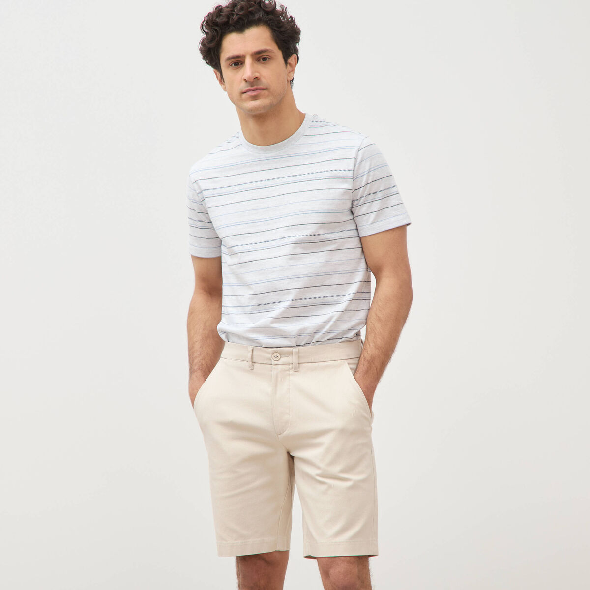 Bermuda gris clair homme