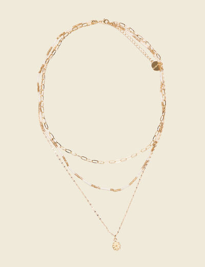 Collier multirangs couleur or femme