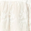 Chemise col rond manches longues brod&eacute;e ecru femme