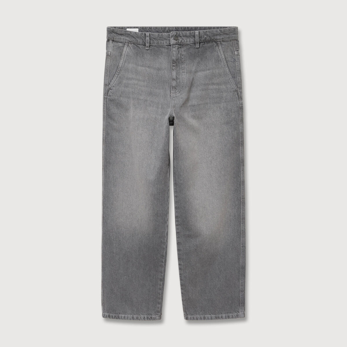 Jeans loose longueur 32 en coton denim gris homme