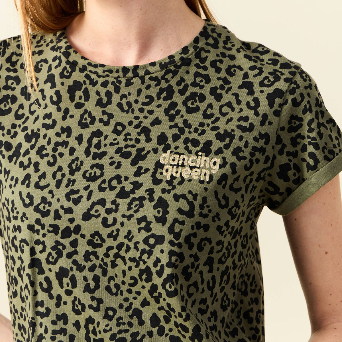 T-shirt manches courtes vert femme