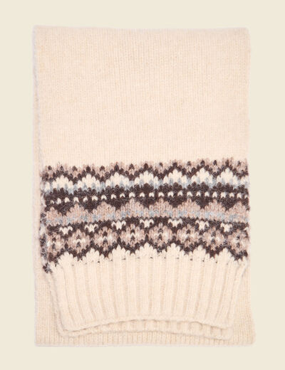 &Eacute;charpe d&eacute;tails jacquard ecru homme