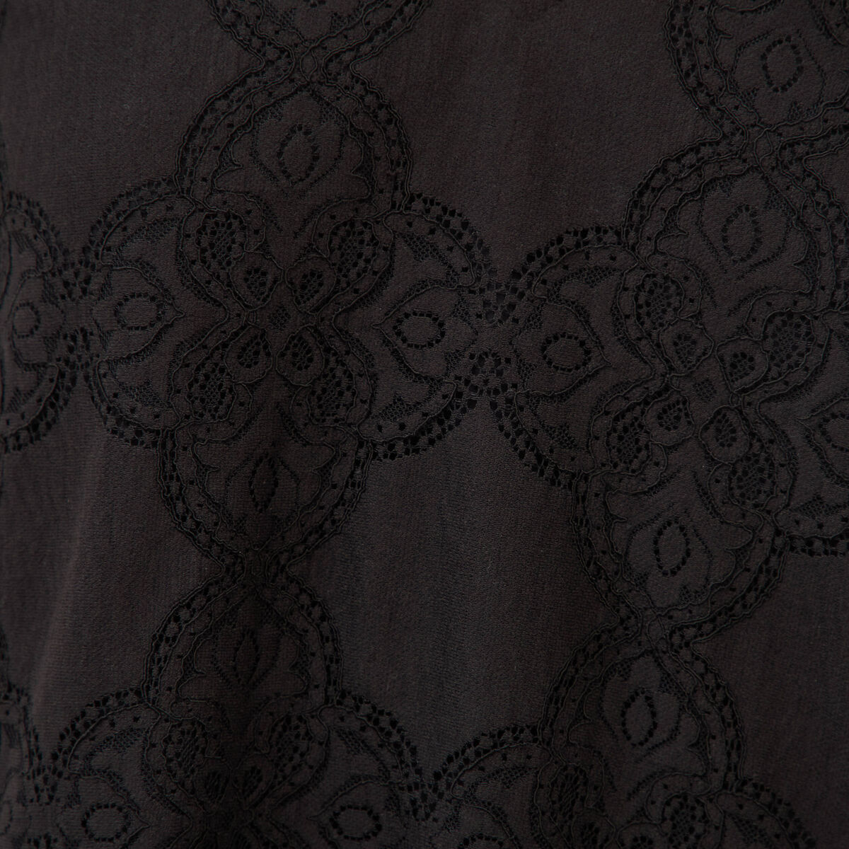 Robe dentelle manches longues doubl&eacute;e noir femme