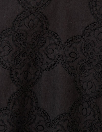 Robe dentelle manches longues doubl&eacute;e noir femme