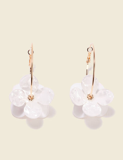 Boucles d'oreilles créoles ecru femme