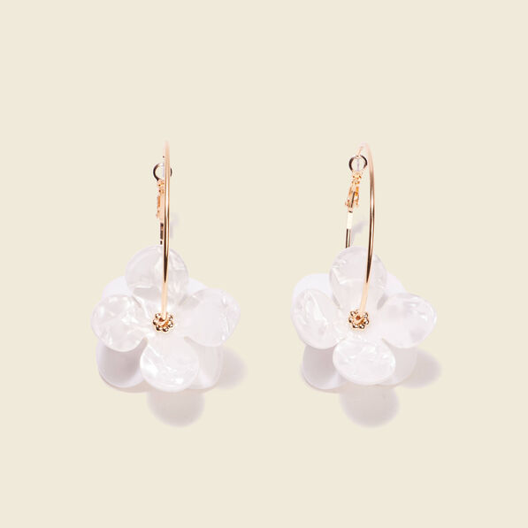 Boucles d'oreilles créoles ecru femme