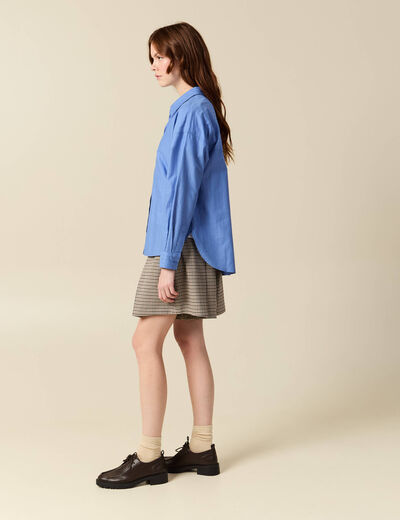 Chemise oversize en coton bleu ciel femme
