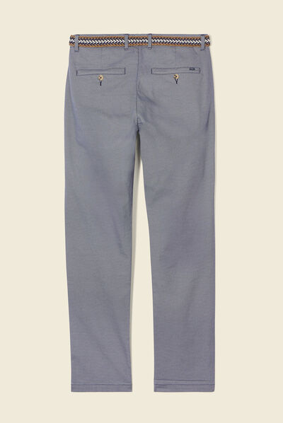 Pantalon chino straight bleu homme