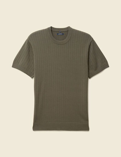 T-shirt manches courtes vert fonc&eacute; homme