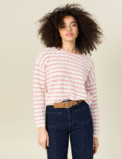 Pull éco-responsable rouge femme