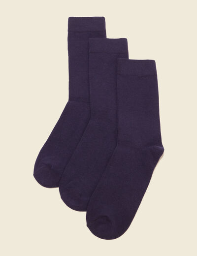 Lot 3 paires chaussettes bleu marine homme