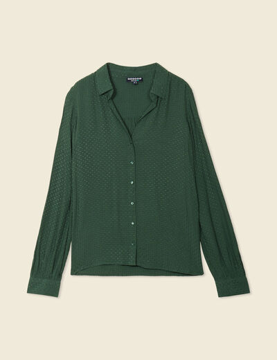 Chemise manches longues vert foncé femme