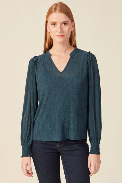 T-shirt éco-responsable bleu canard femme