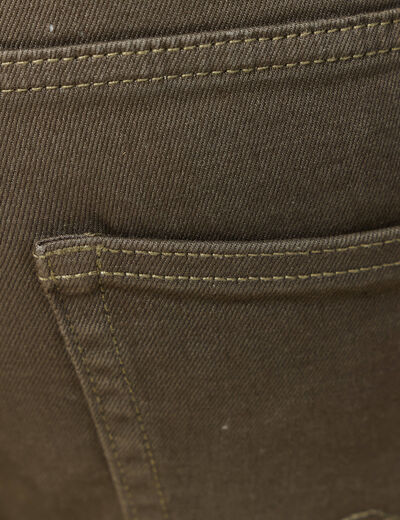 Jeans slim 5 poches vert kaki homme