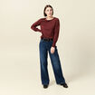 Pull manches longues marron femme