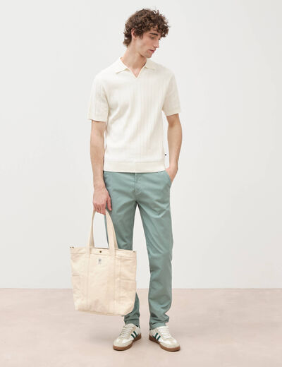 Polo manches courtes ecru homme