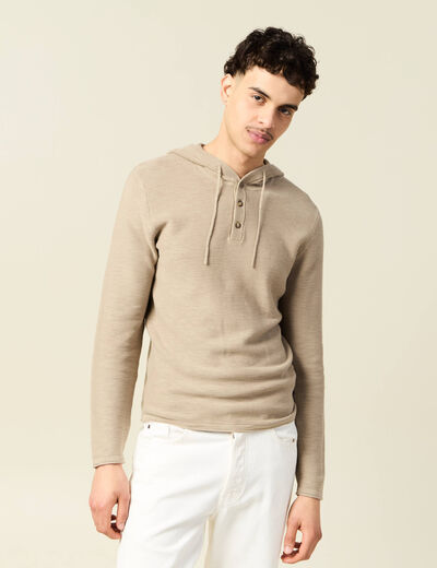 Pull à capuche gris homme