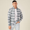 Chemise en coton manches longues ecru homme