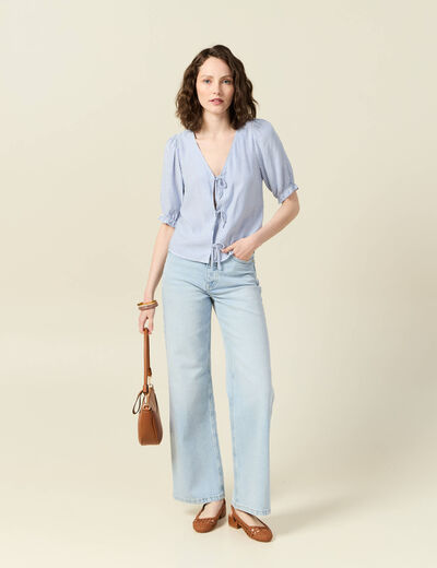 Blouse manches 3/4 ecru femme