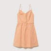 Robe bretelle col c&oelig;ur en coton orange abricot femme