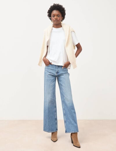 Jeans bootcut taille standard denim stone femme